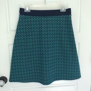 Le Lis Stretchy A-Line Skirt. Blue/Green. Size M